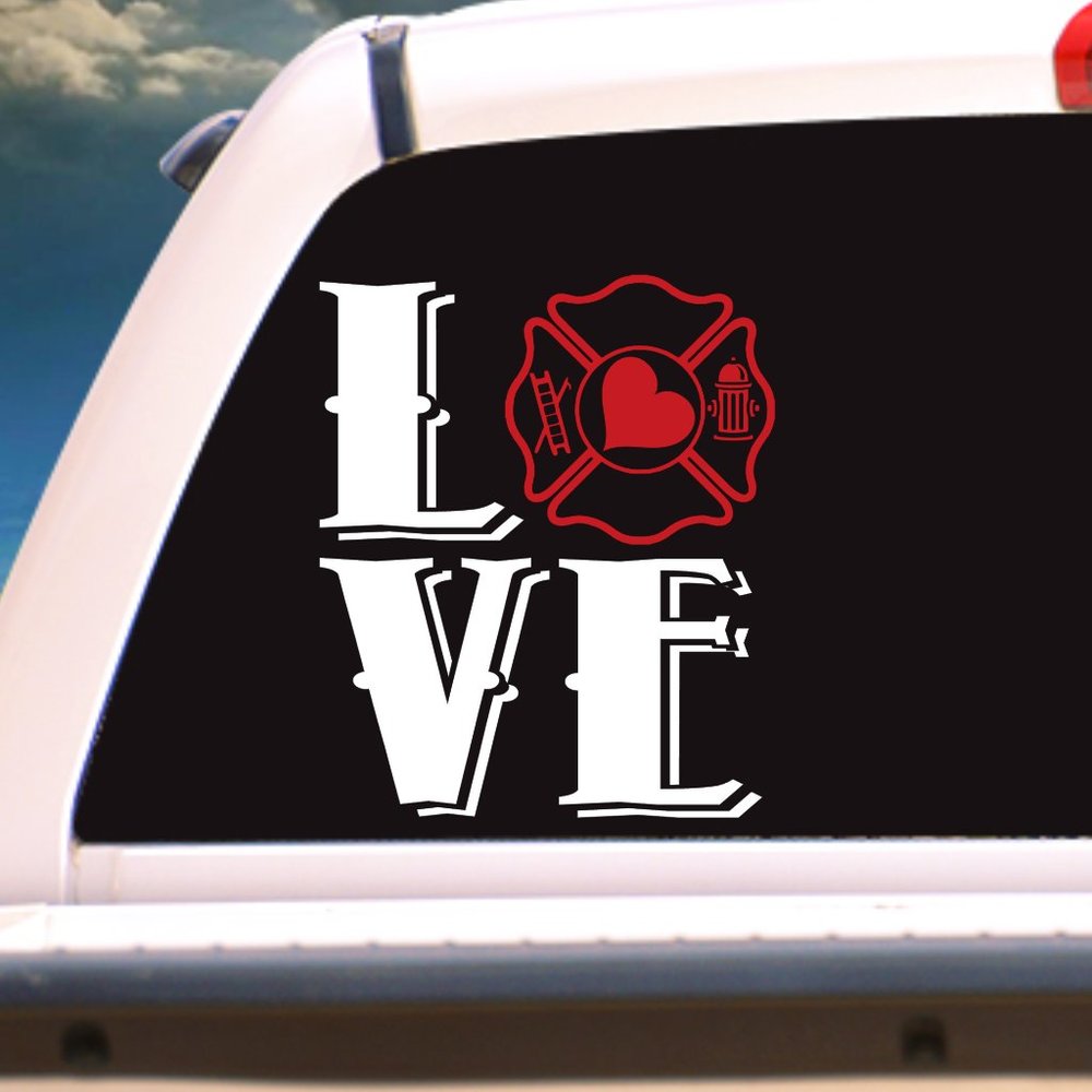 5-6" FIRE LOVE VINYL CAR DECAL